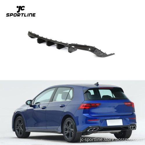 Carbon Fiber Rear Lip Diffuser for VW Golf MK8 R 2021-2023